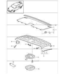 convertible top frame, front, roof frame, catch and lubricants for 997.1 TURBO 2007-09 convertible top frame, front, roof frame, catch and lubricants for 997.1 TURBO 2007-09