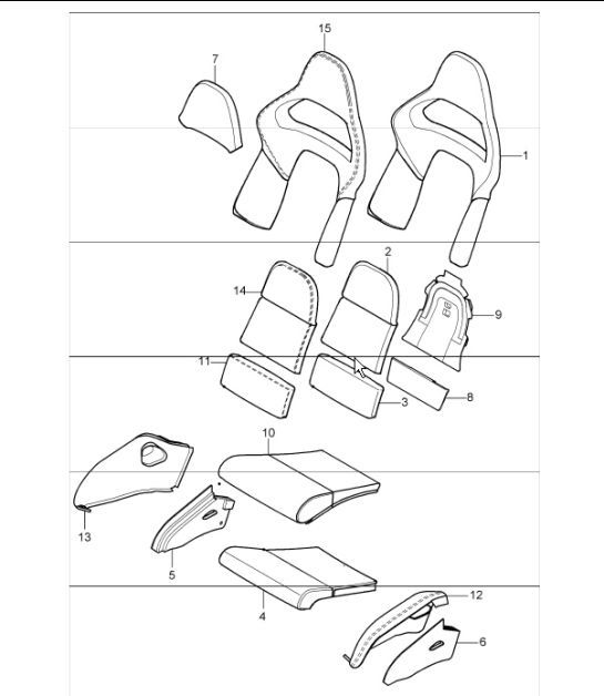 Diagram 817-87 Porsche 997 (911) MK1 2005-2008 Body