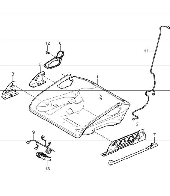 Diagram 817-89 Porsche Boxster 987 2.7L 2005-08/08 Carrosserie