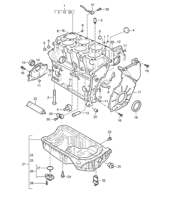 Diagram 101-05 Porsche Cayman 987C/981C (2005-2016) Engine