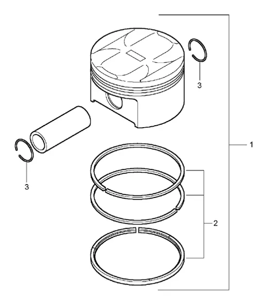 Diagram 102-05 Porsche Cayenne MK1 (955) 2003-2006 Motor