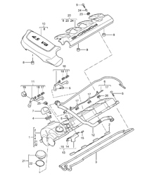 Cache soupape / Cache moteur - M48.00 / M48.50 - 955 Cayenne 2003-06 Cache soupape / Cache moteur - M48.00 / M48.50 - 955 Cayenne 2003-06