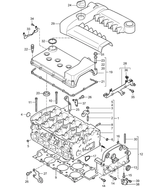 Diagram 103-02 Porsche Cayenne MK1 (955) 2003-2006 Motore