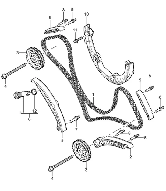 Diagram 103-15 Porsche Cayman 987C/981C (2005-2016) Motor