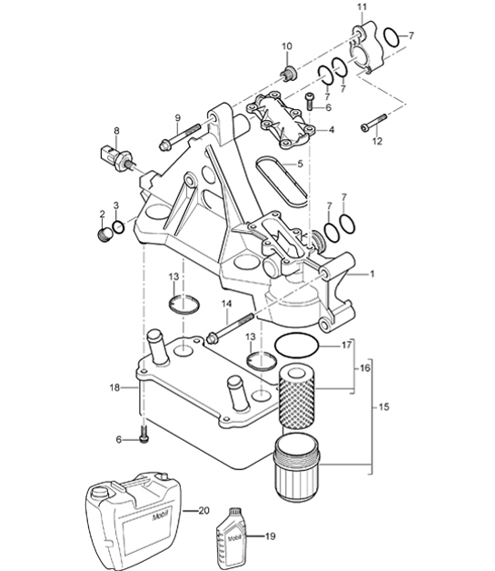Diagram 104-10 Porsche Panamera Turbo V8 4.8L Motore