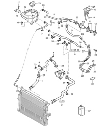 Refroidissement par eau 4 / Réservoir d'eau avec chauffage d'appoint - ID9J I7VE / I7VL - 955 Cayenne 2004>> Refroidissement par eau 4 / Réservoir d'eau avec chauffage d'appoint - ID9J I7VE / I7VL - 955 Cayenne 2004>>