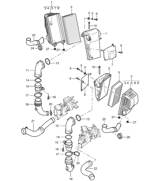 Diagram 106-05 Porsche Cayenne Turbo S 4.5L 2006>> Motor