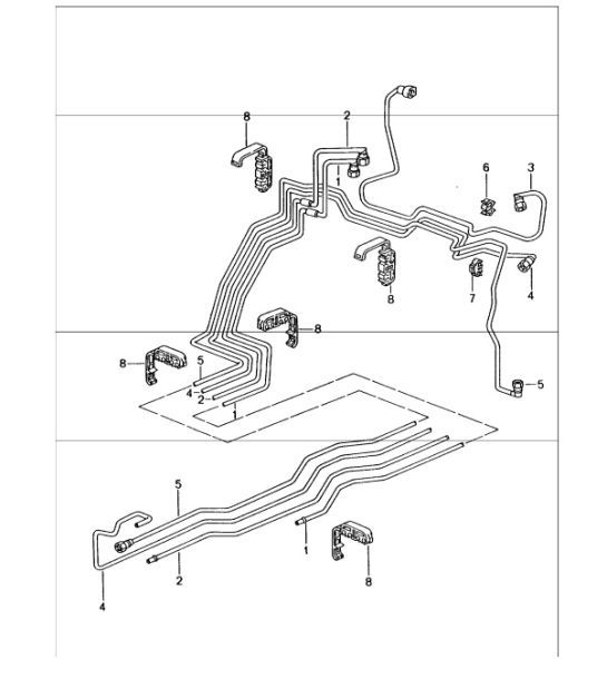 Diagram 201-05 Porsche Cayenne 9PA1 (957) 2007-2010 Fuel System, Exhaust System