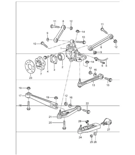 Diagram 501-00 Porsche 996 (911) (1997-2005) Hinterachse