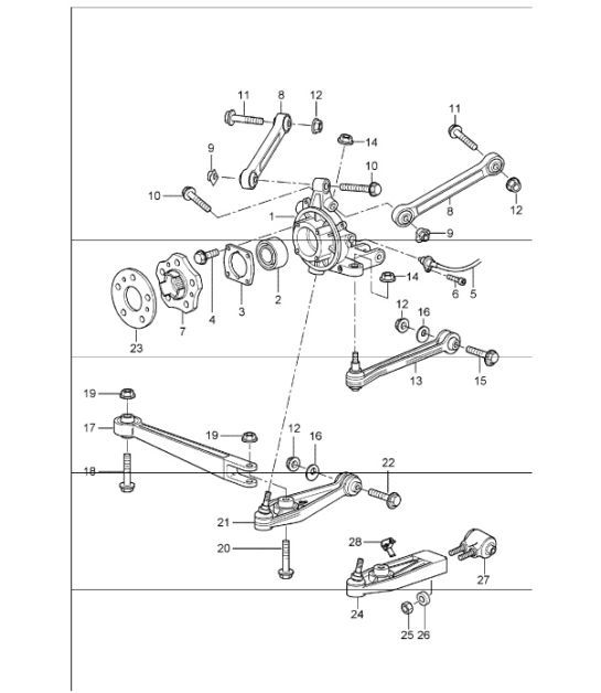 Diagram 501-00 Porsche Cayman T 718 2.0L PDK (300 pk) Achteras