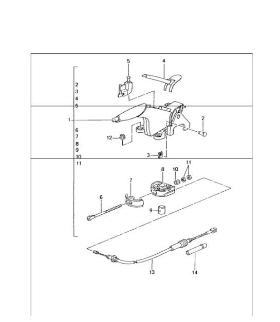 Diagram 701-05 Porsche Cayenne S V8 4.2L Diesel 382 pk Hendelsysteem, pedaalcluster 