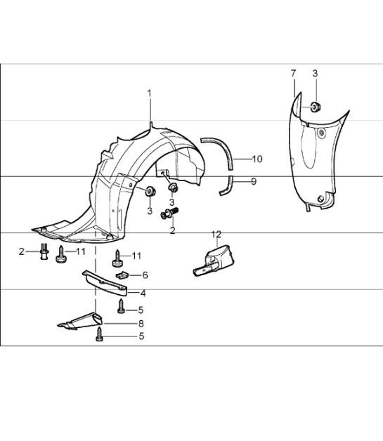 Diagram 801-75 Porsche 996 (911) (1997-2005) Carrozzeria