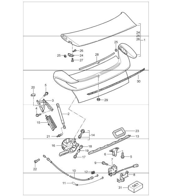 Diagram 803-05 Porsche 996 (911) (1997-2005) Carrozzeria
