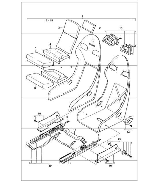Diagram 817-95 Porsche 924 (1977-1988) Carrosserie
