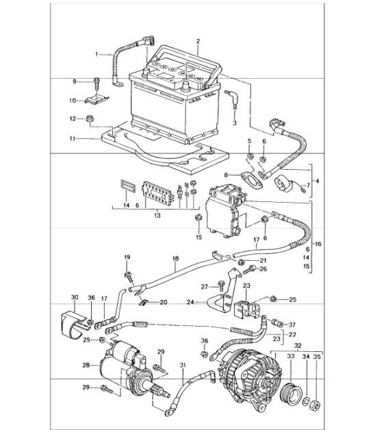Diagram 902-05 Porsche 911 Turbo 3.0L 1975-77 Elektrische Ausrüstung