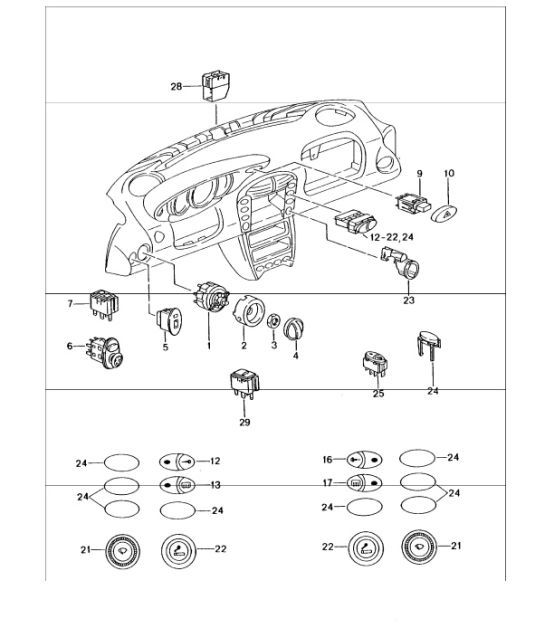 Diagram 903-05 Porsche 996 C4 3.6L 09/01-2005 Materiale elettrico