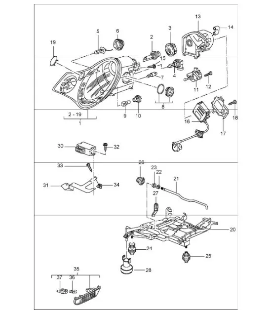 Diagram 905-03 Porsche Cayenne E-Hybrid V6 3.0L 470 PS 