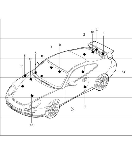 Diagram 001-05 Porsche Panamera Turbo V8 Executive Accessoires et autres 