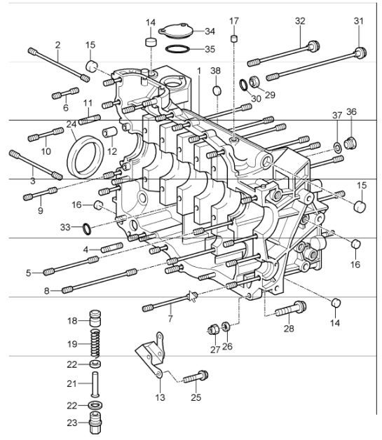 Diagram 101-10 Porsche Panamera GTS V8 4.8L Motore