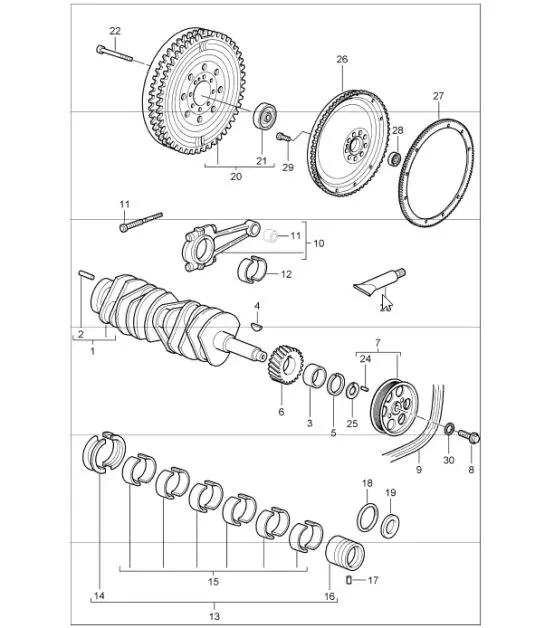 Diagram 102-01 Porsche Cayman 718 (982) 2017>> Motor