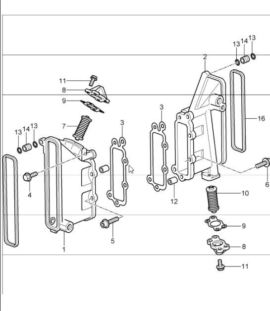 Diagram 103-05 Porsche 997 (911) MK1 2005-2008 Engine