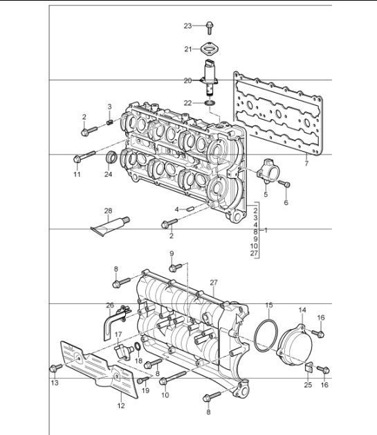 Diagram 103-11 Porsche Panamera S 混合动力 V6 3.0L 引擎
