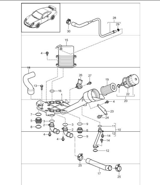 Diagram 104-11 Porsche Cayman GT4 718 4.0L / GT4 RS 718 4.0L 