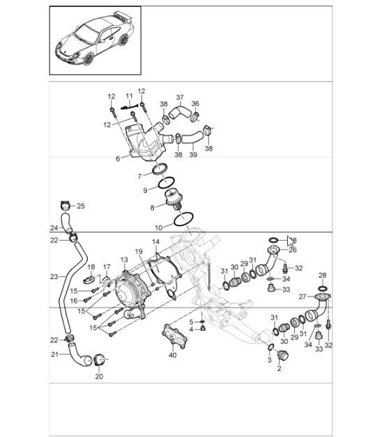 Diagram 105-01 Porsche 964 (911) (1989-1994) Engine