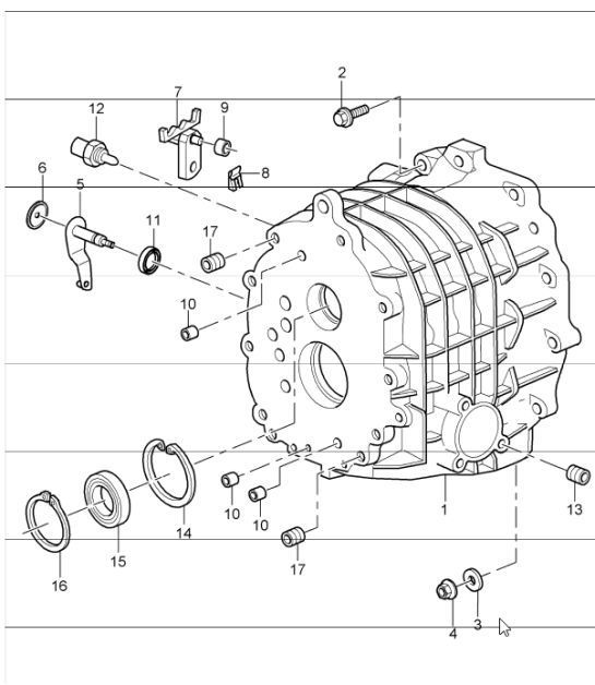 Diagram 302-08 Porsche Panamera S V8 4.8L Transmisión