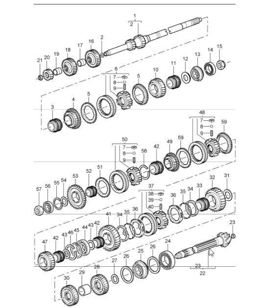 Diagram 303-10 Porsche 968 CS 3.0L 1993-95 Transmission