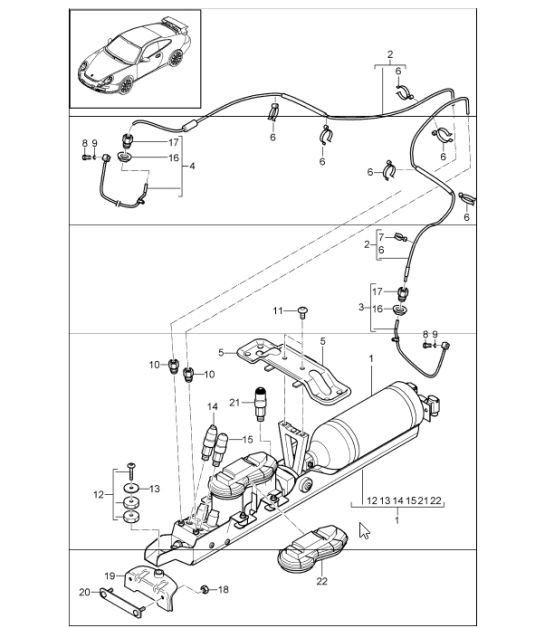 Diagram 402-03 Porsche 992 (911) MK1 2019-2024 Front Axle, Steering 