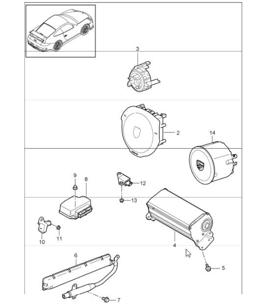 Diagram 403-06 Porsche 993 (911) C4 1994-97 Front Axle, Steering 