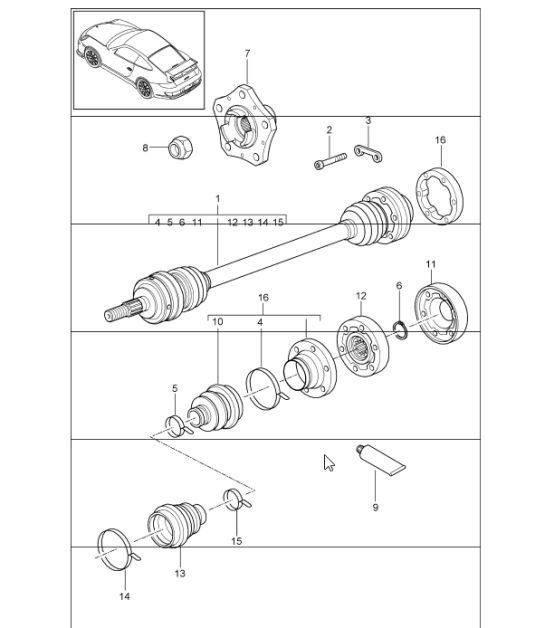 Diagram 501-05 Porsche Macan Petrol 2.0L V4 237Bhp Rear Axle
