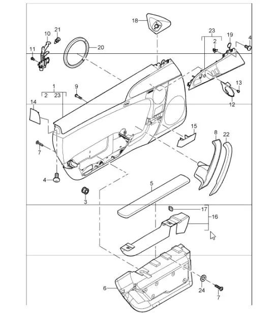 Diagram 807-11 Porsche 997 (911) MK1 2005-2008 Carrocería