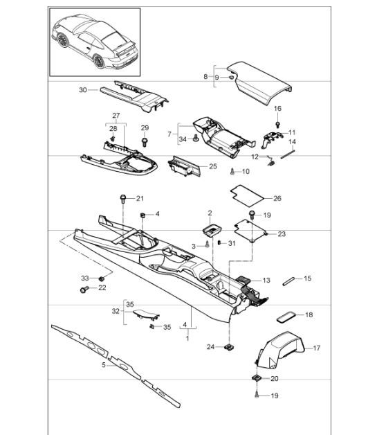 Diagram 809-21 Porsche 997 (911) MK1 2005-2008 Body