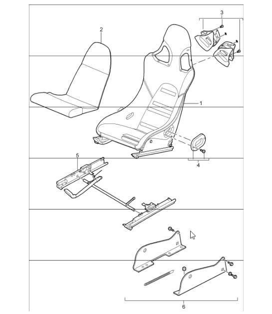 Diagram 817-95 Porsche 997 (911) MK1 2005-2008 Body