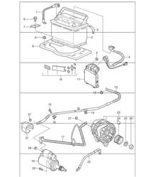 battery, power distributor, starter, generator and battery main switch 997 GT3 2007-11 battery, power distributor, starter, generator and battery main switch 997 GT3 2007-11