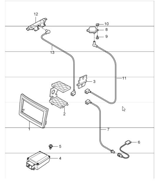 Diagram 911-02 Porsche Macan (95B) MK1 (2014-2018) Electrical equipment