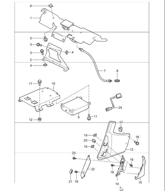 Diagram 911-10 Porsche Cayenne S V8 4.8L Benziner 400 PS Elektrische Ausrüstung