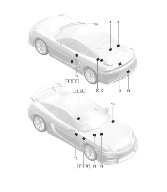 Diagram 001-005 Porsche Cayenne (9YA) 2018>> 