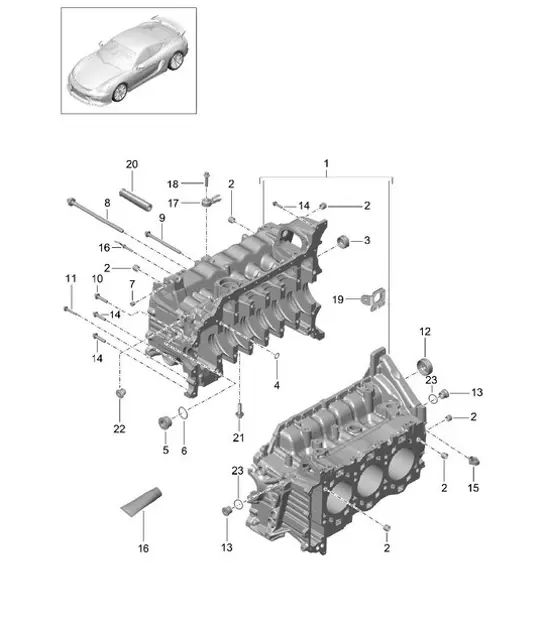 Diagram 101-005 Porsche Panamera Turbo S V8 4.8L Motor