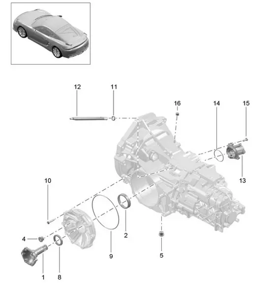 Diagram 302-005 Porsche Cayenne Turbo S 4.5L 2006>> Übertragung