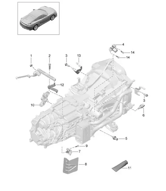 Diagram 302-010 Porsche 996 GT3 RS 2003-04 Transmisión