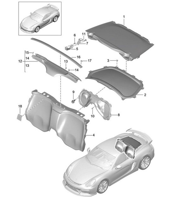 Rivestimenti / Vano motore 981C Cayman GT4 2016