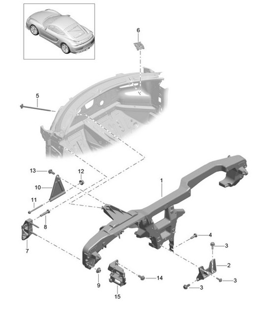 Telaio di supporto/cruscotto 981C Cayman GT4 2016