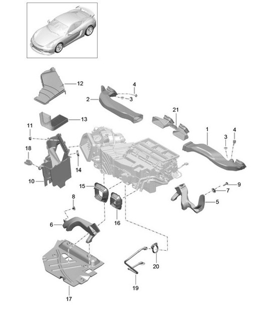Guida dell'aria/distributore dell'aria 981C Cayman GT4 2016