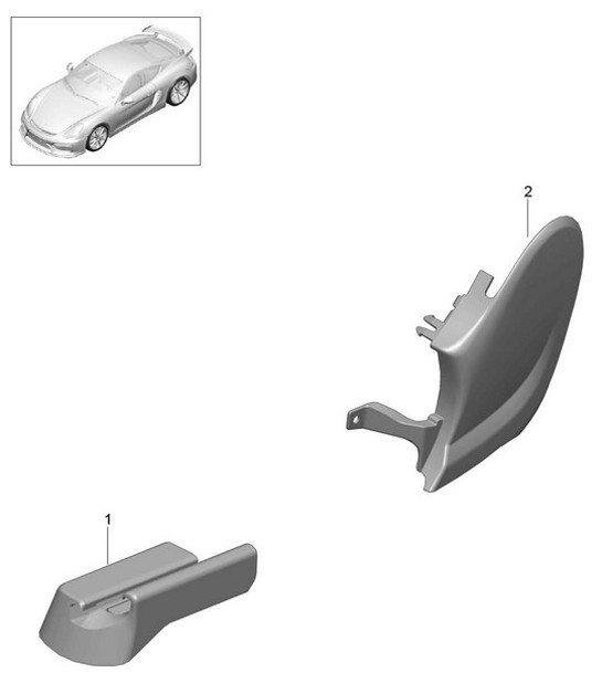 Sedile sportivo Plus (completo) / Trim / Rail / Sedile anteriore 981C Cayman GT4 2016