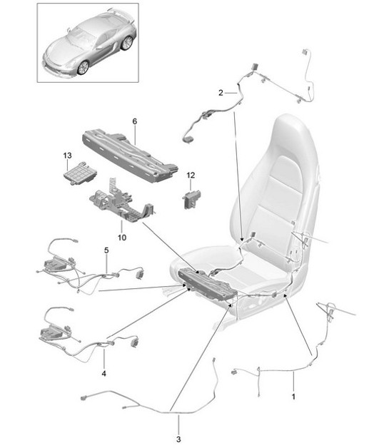 Telai elettrici / Interruttore / Centralina / Motore elettrico / sedile sportivo 981C Cayman GT4 2016