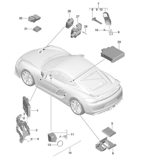 Diagram 901-004 Porsche Cayenne 3.2L V6 2003>> Elektrische apparatuur