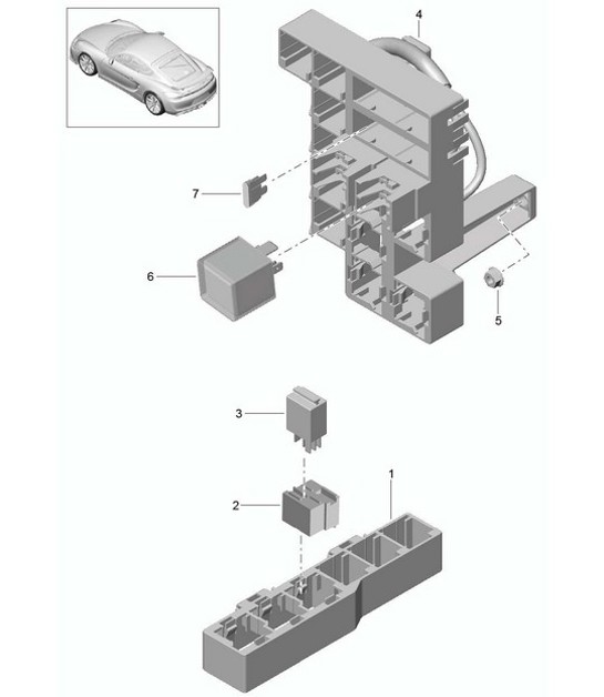 Diagram 902-001 Porsche Panamera Turbo S V8 4.8L Équipement électrique